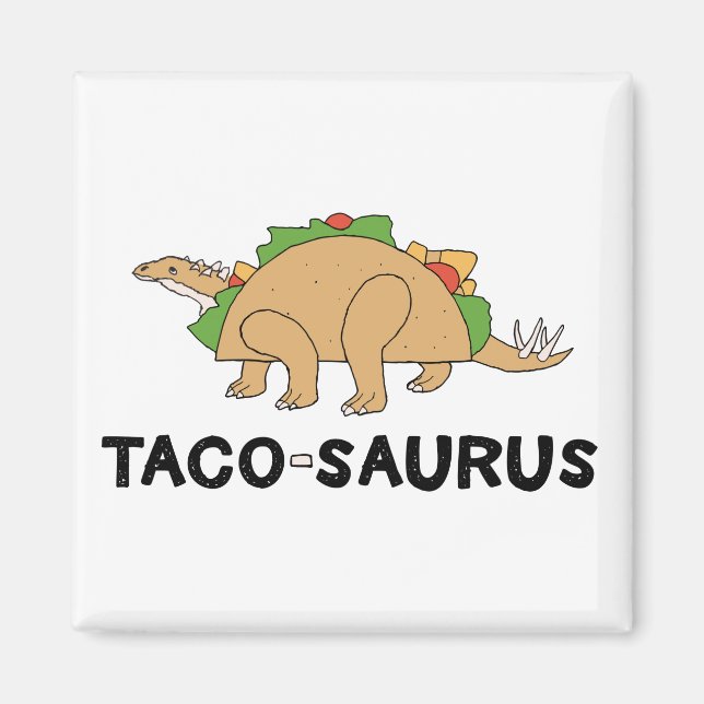 Cartoon Hand Drawn Taco Dinosaur Tacosaurus Rex Magnet (Front)