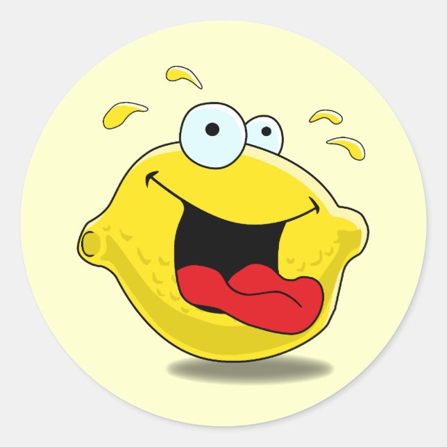 Cartoon Happy Lemon Sticker (Front)