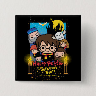 Cartoon Harry Potter and the Sorcerer's Stone 2 Inch Square Button