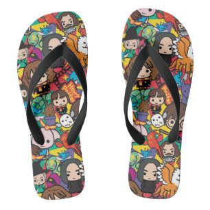 Cartoon Harry Potter Character Toss Pattern Flip Flops