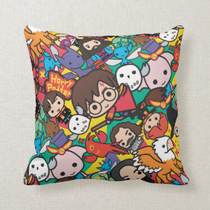 Cartoon Harry Potter Character Toss Pattern Throw Pillow