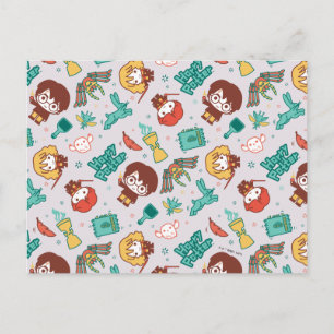 Cartoon HARRY POTTER™ Creatures & Spells Pattern Postcard