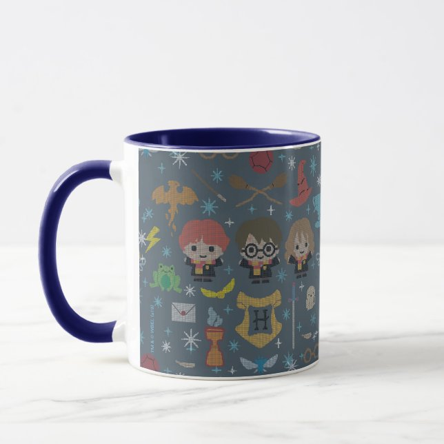 Cartoon Harry Potter Cross-Stitch Collage Mug (Left)