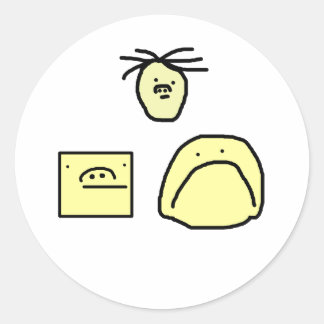 cartoon head classic round sticker