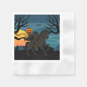 cartoon Headless Horseman Halloween/Autumn Napkin