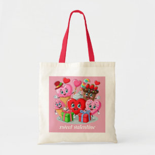 Cartoon Heart & Sweet friends valentine's day Tote Bag