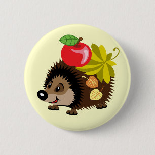 cartoon hedgehog 2 inch round button