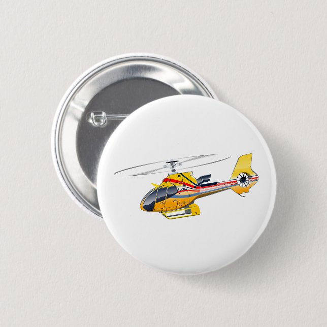 Cartoon Helicopter 2 Inch Round Button (Front & Back)