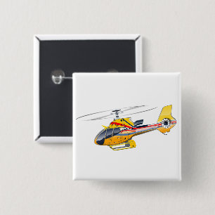 Cartoon Helicopter 2 Inch Square Button