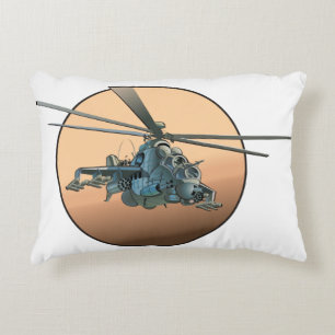 Cartoon helicopter accent pillow