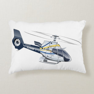 Cartoon Helicopter Accent Pillow