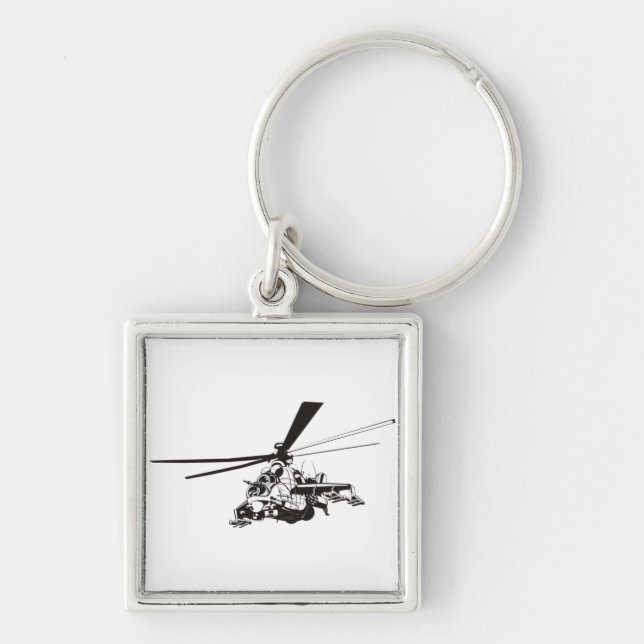 Cartoon Helicopter "Hind" Keychain (Front)