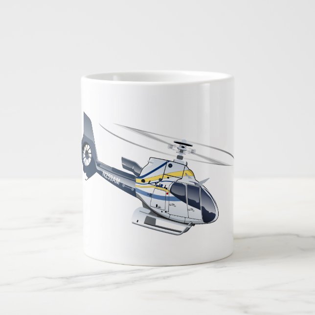 Cartoon Helicopter Large Coffee Mug (Front)
