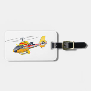 Cartoon Helicopter Luggage Tag