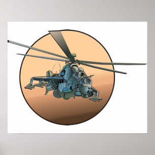 Cartoon helicopter poster