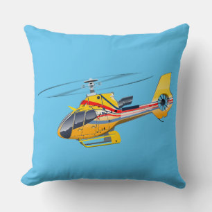 Cartoon Helicopter Throw Pillow