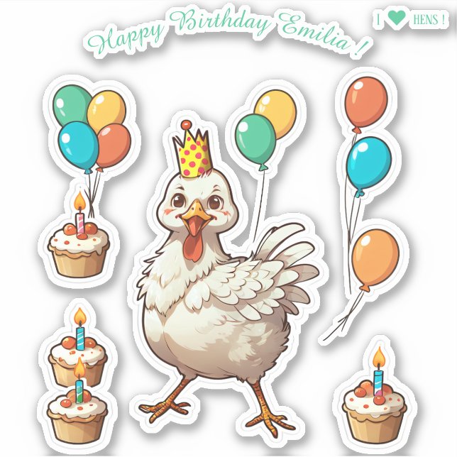 Cartoon Hen Chcken - Happy Birthday Personalized (Front)