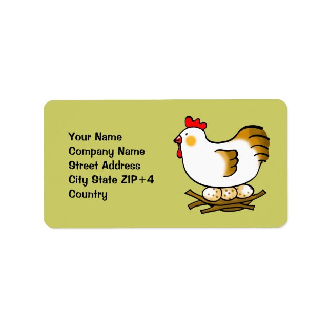 Cartoon Hen Return Address Label   (Front)