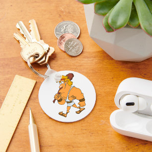 Cartoon Hercules Greek Mythology Hero with Club Keychain