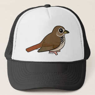 Cartoon Hermit Thrush Trucker Hat