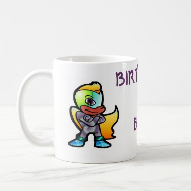 Cartoon Hero Coffee Mug (Left)