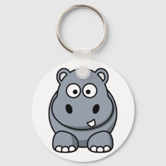 Cartoon Hippo Keychain