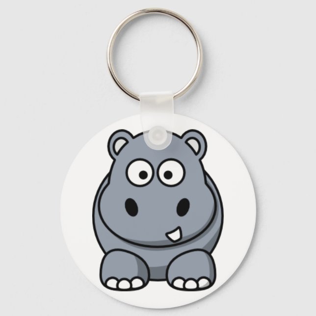 Cartoon Hippo Keychain (Front)