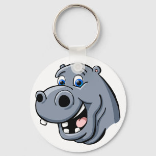 Cartoon Hippo Keychain