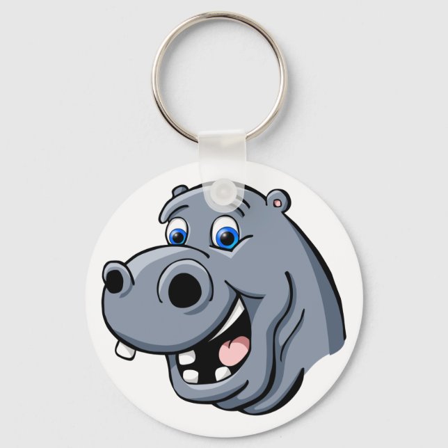 Cartoon Hippo Keychain (Front)