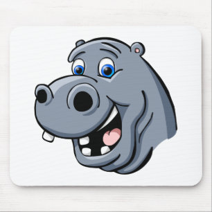 Cartoon Hippo Mouse Pad