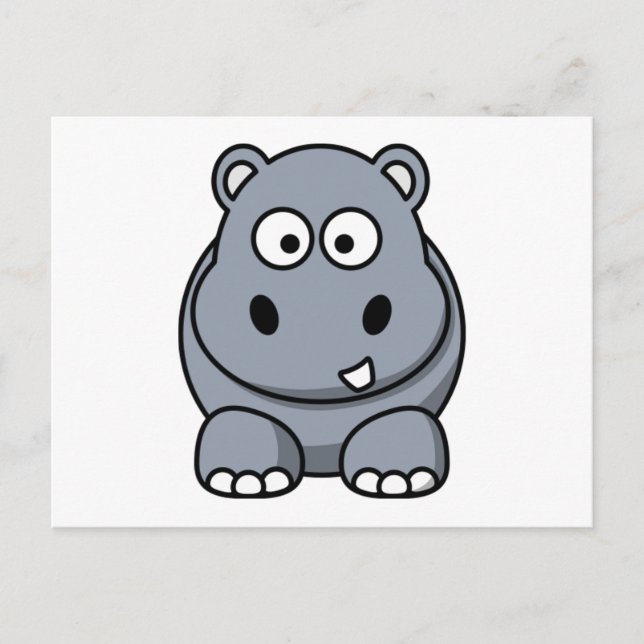 Cartoon Hippo Postcard (Front)