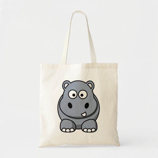 Cartoon Hippo Tote Bag (Front)