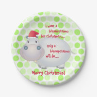 Cartoon Hippopotamus Hippo Christmas Xmas