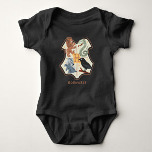 Cartoon Hogwarts Crest Baby Bodysuit