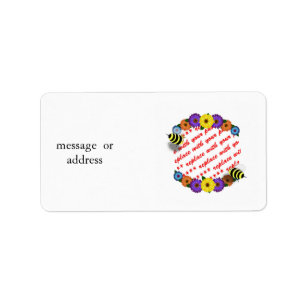 Cartoon Honey Bees Meeting Photo Frame Label