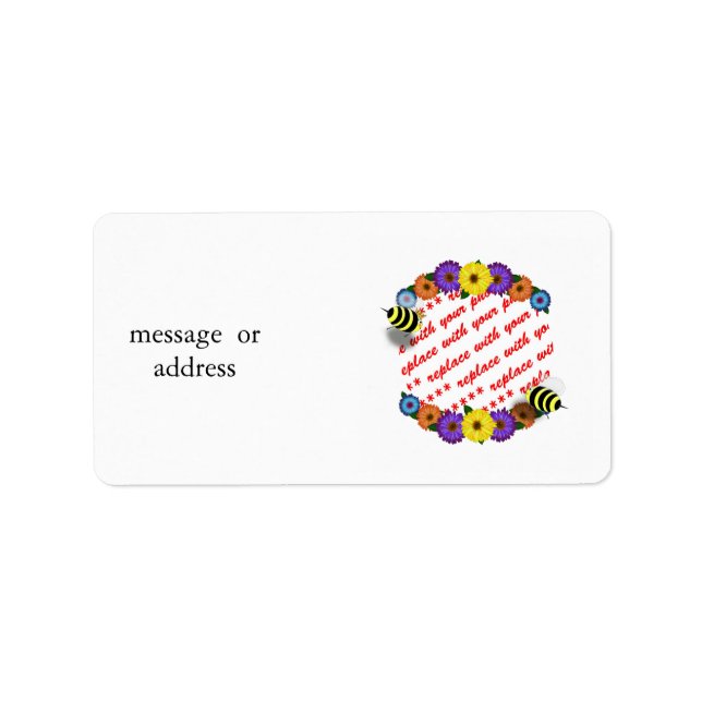 Cartoon Honey Bees Meeting Photo Frame Label (Front)