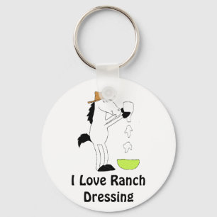 Cartoon Horse With Ranch Dressing Keychain