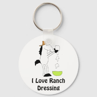 Cartoon Horse With Ranch Dressing Keychain