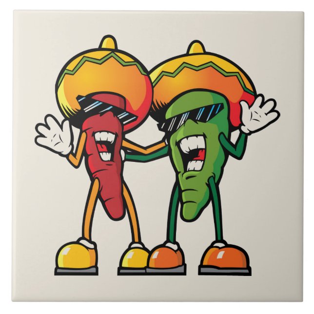 Cartoon hot peppers tile (Front)