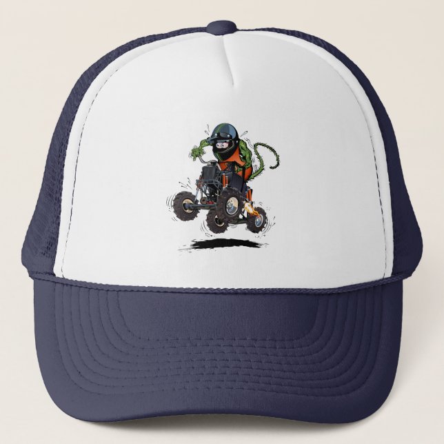 Cartoon hot rod trucker hat (Front)