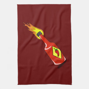 Cartoon Hot Sauce Kitchen Towel