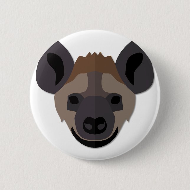 Cartoon Hyena Head 2 Inch Round Button (Front)