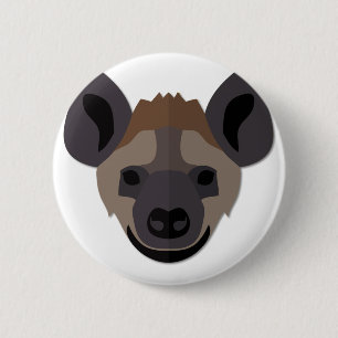 Cartoon Hyena Head 2 Inch Round Button
