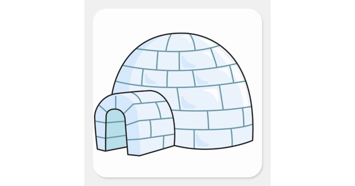 Cartoon Igloo Square Sticker | Zazzle Cartoon Igloo Square Sticker | Zazzle