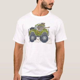 Cartoon illustration of a Elephant driving a jeep. T-Shirt