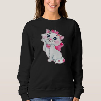 Cartoon illustration of Marie the white kitten Sweatshirt