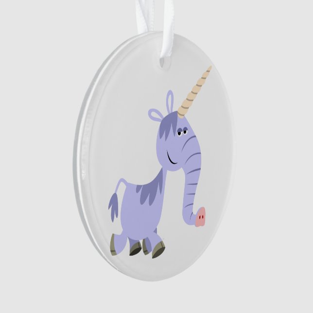 Cartoon inhabituel Unicorn Acrylique Ornement (devant)