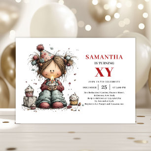 Cartoon Invitation Anniversaire Petite Fille Migno