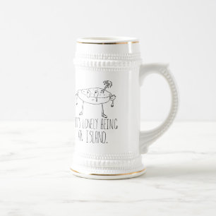 Cartoon Island Beer Stein