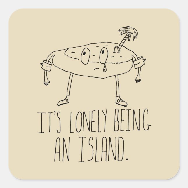 Cartoon Island Square Sticker (Front)